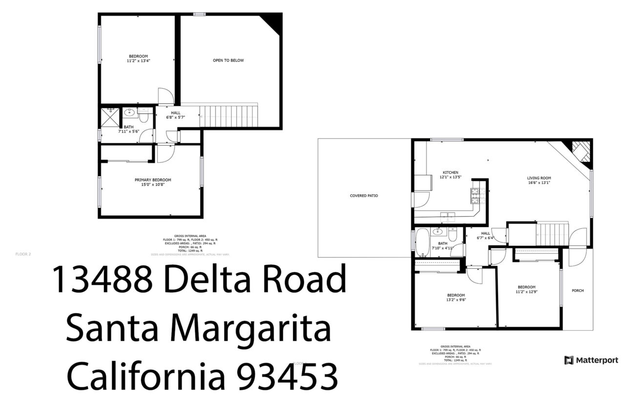 13488 Delta Road, Santa Margarita, Ca, 93453 Floorplan 2 Story Home